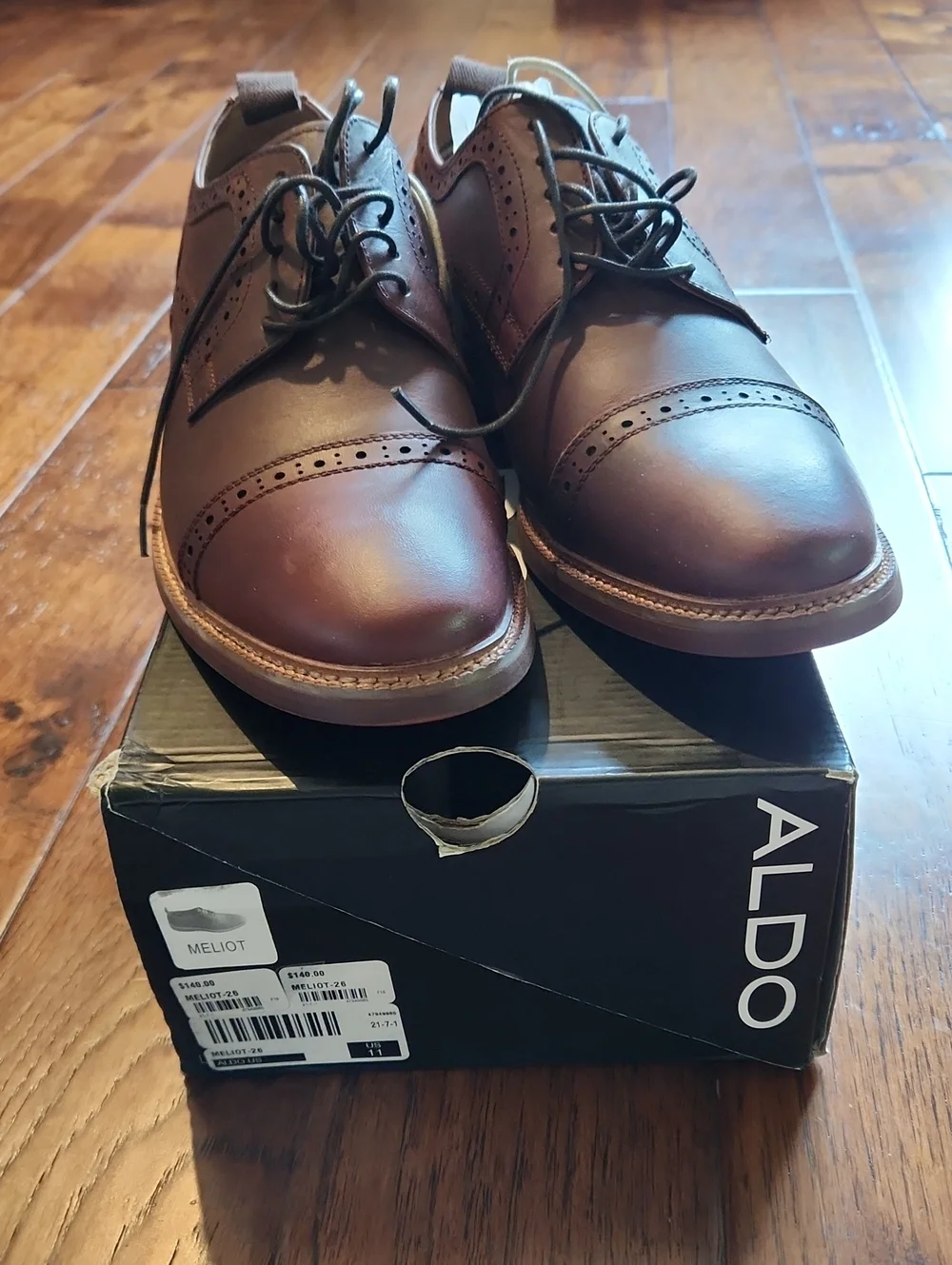Aldo Men's Chestnut Brown Cap-Toe Derby Oxfords